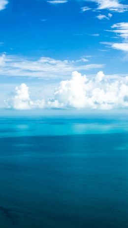 cumulus, sea, blue Wallpaper 750x1334