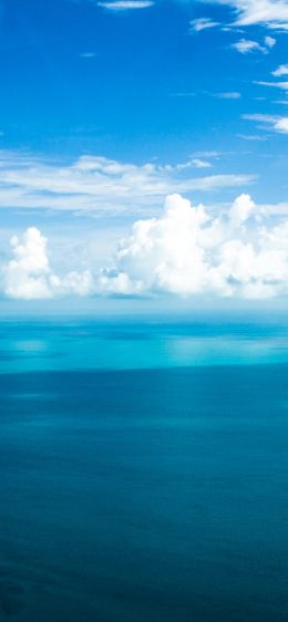 cumulus, sea, blue Wallpaper 828x1792