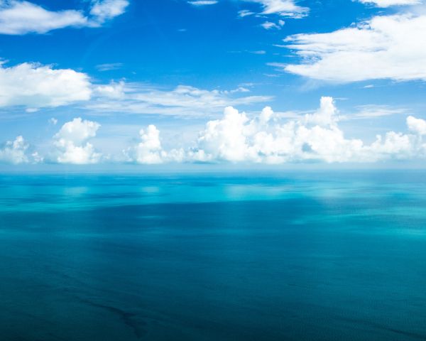 cumulus, sea, blue Wallpaper 1280x1024