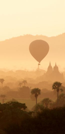 morning dawn, balloons Wallpaper 1080x2220