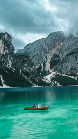 Lake Braies, Italy Wallpaper 1440x2560