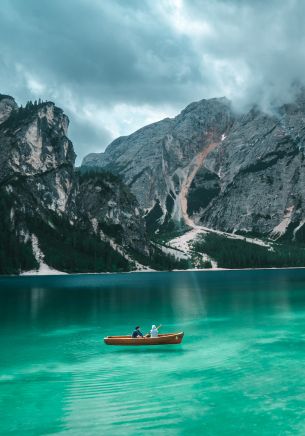 Lake Braies, Italy Wallpaper 1668x2388