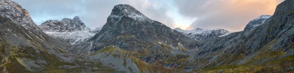 mountains, mountain lake Wallpaper 1590x400