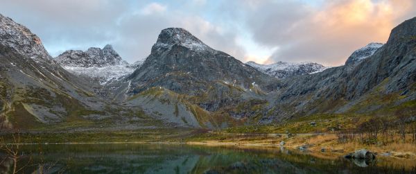 mountains, mountain lake Wallpaper 3440x1440