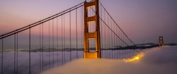 suspension bridge, San Francisco Wallpaper 3440x1440