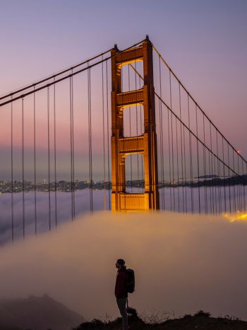 suspension bridge, San Francisco Wallpaper 1620x2160