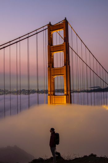 suspension bridge, San Francisco Wallpaper 640x960