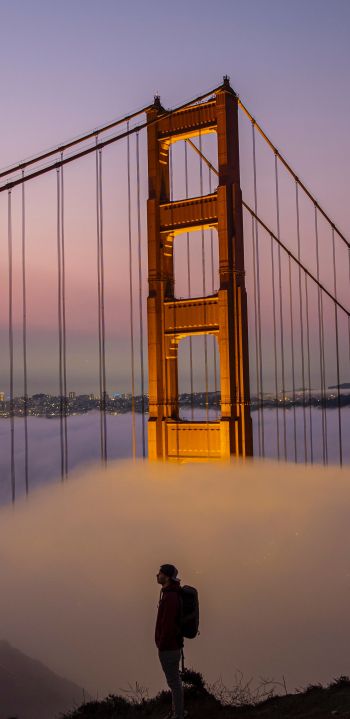 Обои 1440x2960 подвесной мост, Сан-Франциско