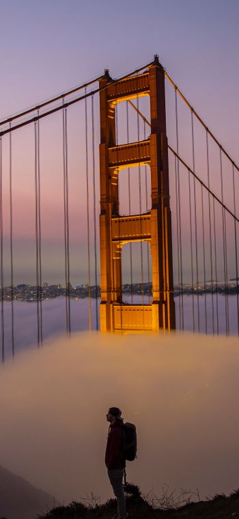 suspension bridge, San Francisco Wallpaper 1125x2436