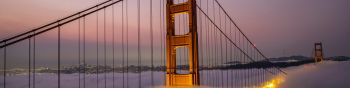 Обои 1590x400 подвесной мост, Сан-Франциско