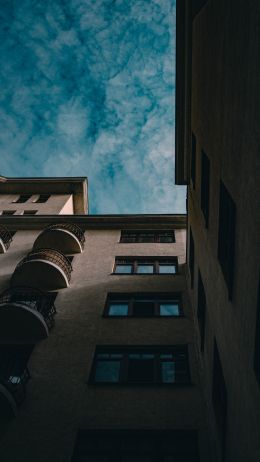 blue sky, house Wallpaper 750x1334