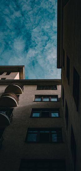 blue sky, house Wallpaper 1440x3040