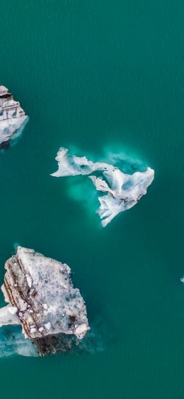 iceberg, photo from above Wallpaper 1284x2778