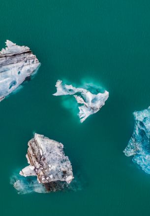 iceberg, photo from above Wallpaper 1640x2360