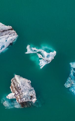 iceberg, photo from above Wallpaper 800x1280