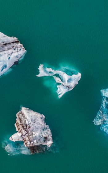 iceberg, photo from above Wallpaper 800x1280