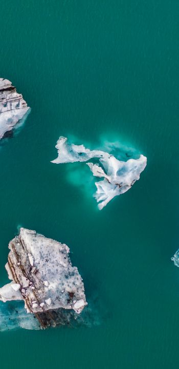 iceberg, photo from above Wallpaper 1080x2220