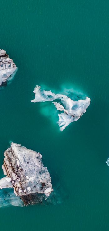 iceberg, photo from above Wallpaper 1080x2280