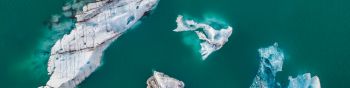 iceberg, photo from above Wallpaper 1590x400