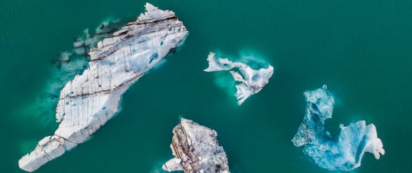 iceberg, photo from above Wallpaper 2560x1080