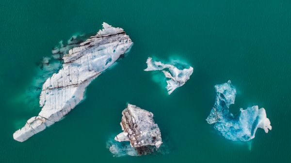 iceberg, photo from above Wallpaper 3840x2160