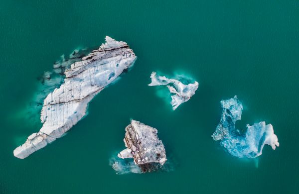 iceberg, photo from above Wallpaper 4464x2906
