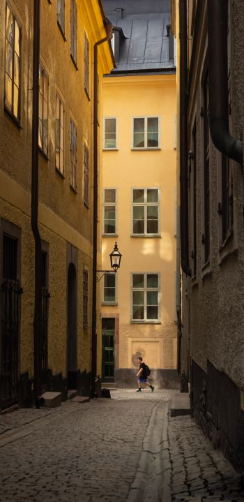old town, Stockholm, Sweden Wallpaper 1440x2960