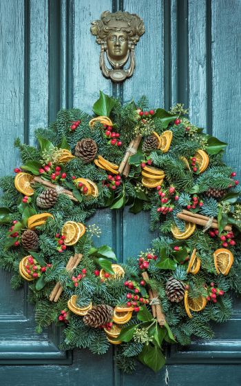 Christmas wreath, decoration, christmas Wallpaper 1600x2560