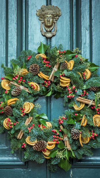 Christmas wreath, decoration, christmas Wallpaper 1440x2560