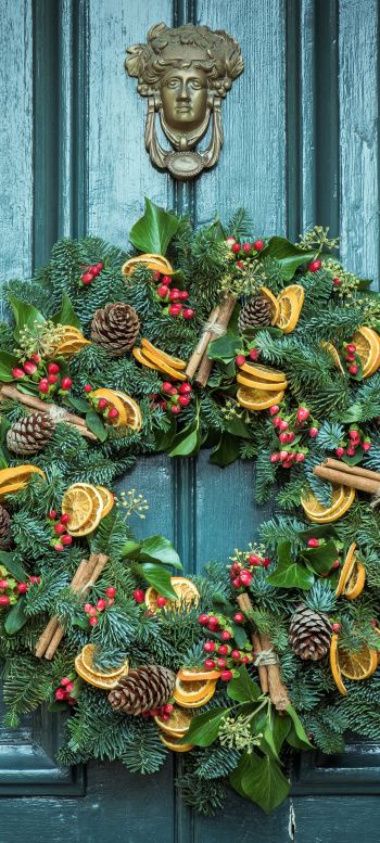 Christmas wreath, decoration, christmas Wallpaper 1080x2400