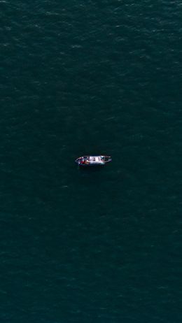 over the sea, boat Wallpaper 1080x1920