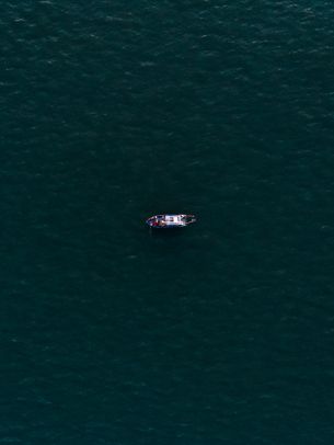 over the sea, boat Wallpaper 1620x2160