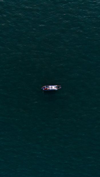 over the sea, boat Wallpaper 640x1136