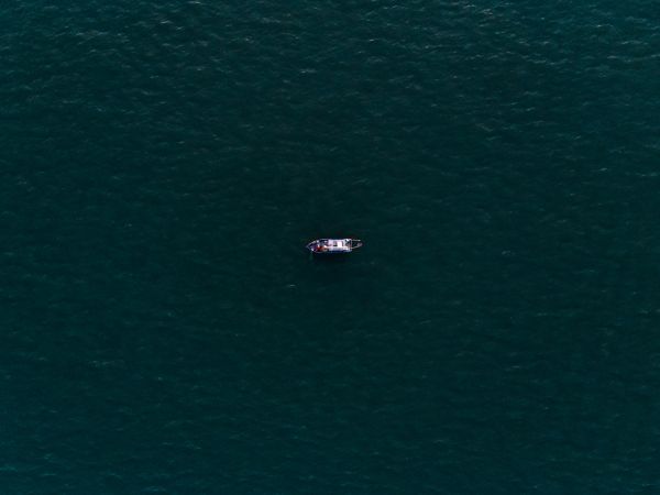 over the sea, boat Wallpaper 1024x768