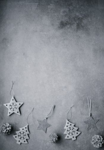 christmas toys, gray, christmas Wallpaper 1640x2360