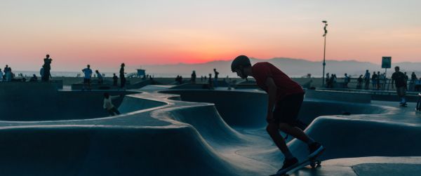 Venice Beach, los angeles, California, USA Wallpaper 3440x1440