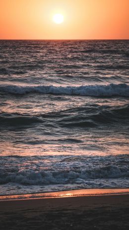 sunset at sea Wallpaper 2160x3840