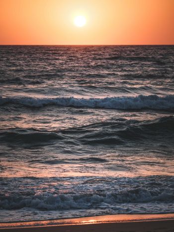 sunset at sea Wallpaper 1536x2048