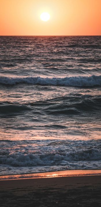sunset at sea Wallpaper 1440x2960