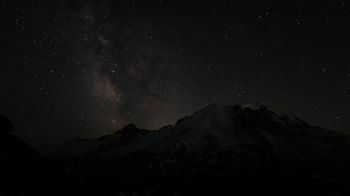 night, night mountains Wallpaper 1600x900
