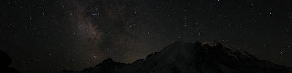 night, night mountains Wallpaper 1590x400