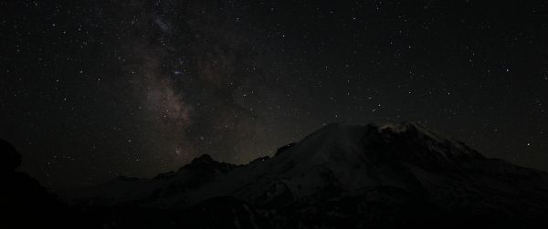 night, night mountains Wallpaper 3440x1440