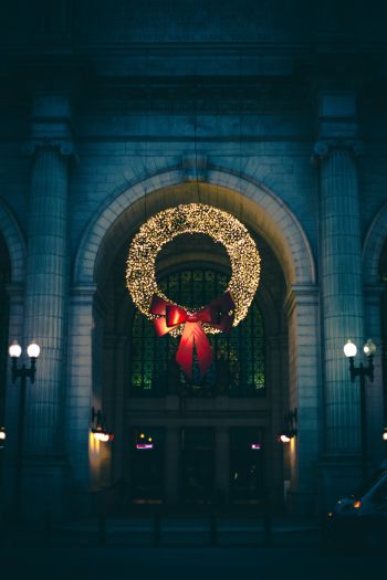 Christmas wreath, decoration, christmas Wallpaper 640x960