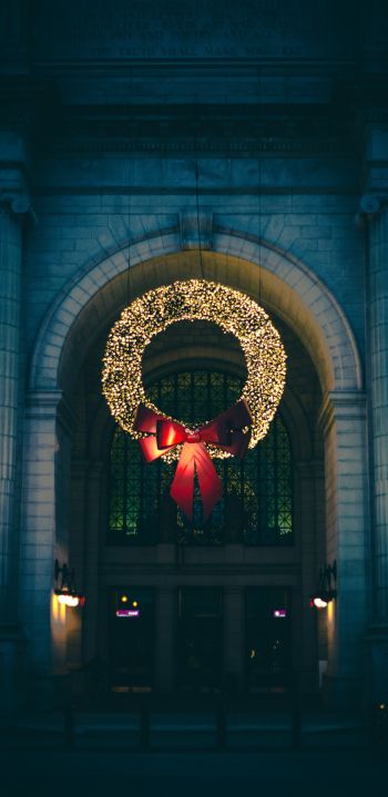 Christmas wreath, decoration, christmas Wallpaper 1080x2220