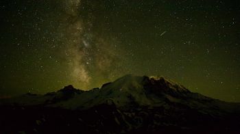 Обои 1600x900 ночное небо, горы