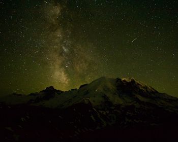 Обои 1280x1024 ночное небо, горы