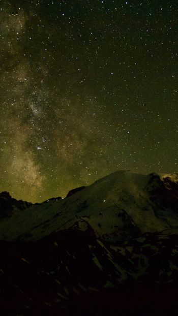 Обои 750x1334 ночное небо, горы