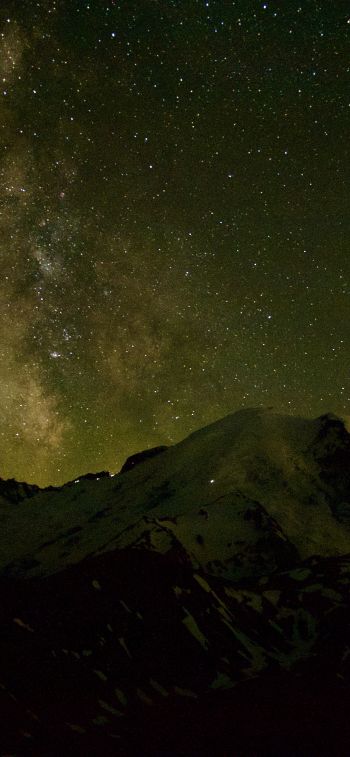 night sky, mountains Wallpaper 1125x2436