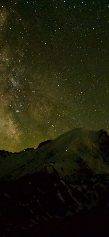night sky, mountains Wallpaper 1080x2340