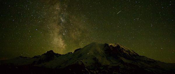 night sky, mountains Wallpaper 2560x1080